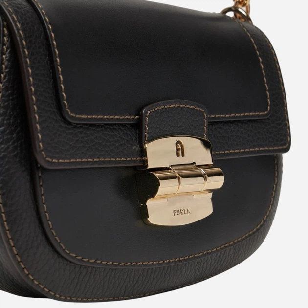 Torebka crossbody damska mała ze skóry naturalnej Furla WB00920BX0053O60001007 Czarna - obraz 5