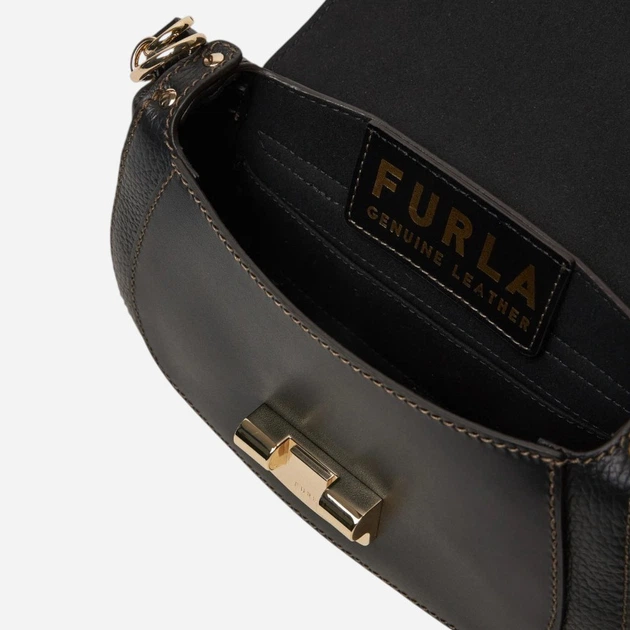 Torebka crossbody damska mała ze skóry naturalnej Furla WB00920BX0053O60001007 Czarna - obraz 6