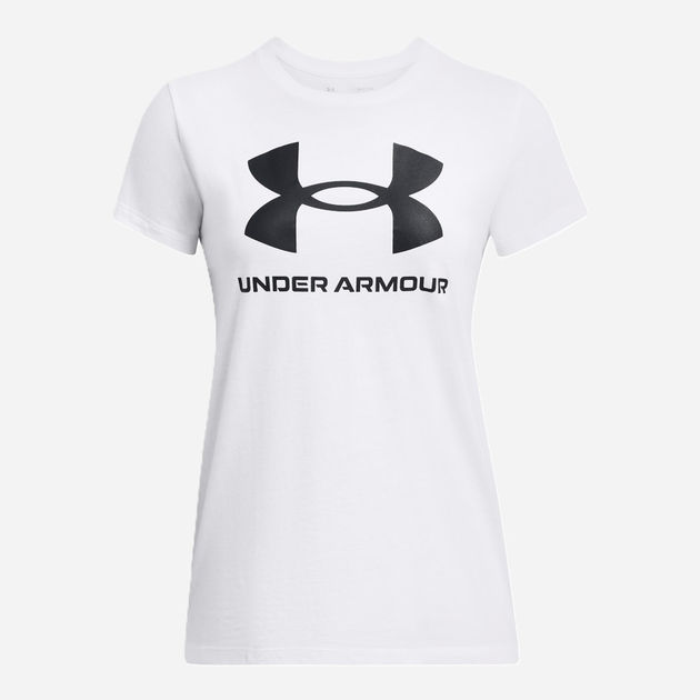 T-shirt damski Under Armour UA Rival Logo SS 1356305-111 L Biały (196885457210) - obraz 4