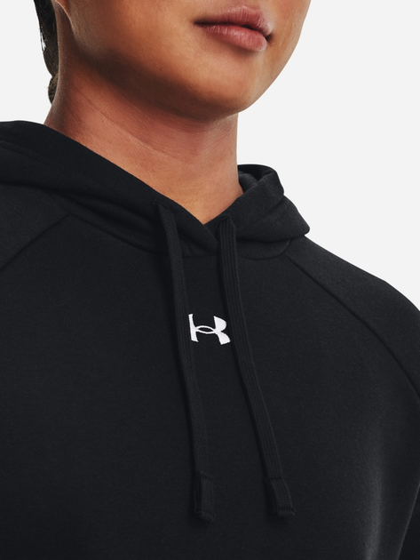 Худі тепле жіноче Under Armour UA Rival Fleece Hoodie 1379500-001 M Чорне (196883854936) - зображення 4
