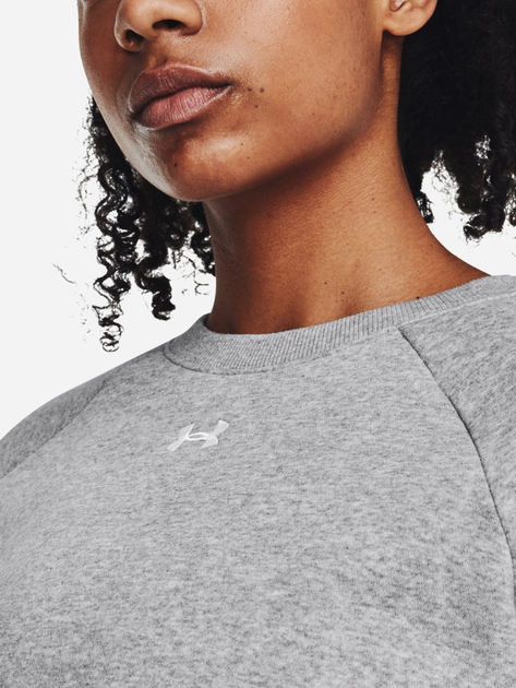 Світшот на флісі жіночий Under Armour UA Rival Fleece Crew 1379508-012 L Сірий (196883851096) - зображення 4