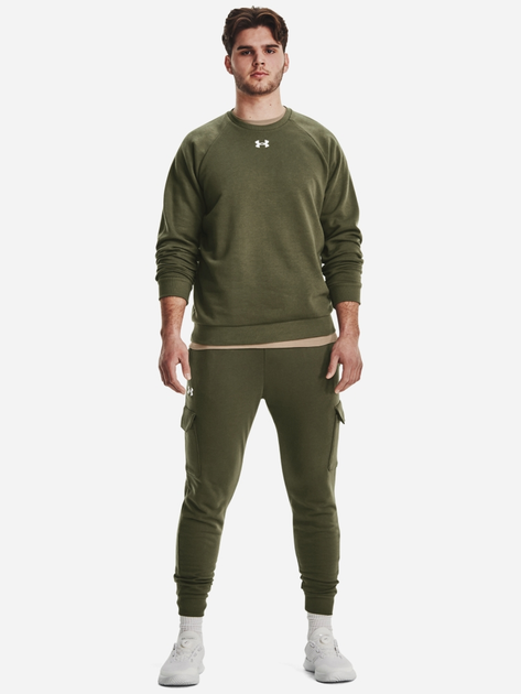 Bluza bez kaptura męska Under Armour UA Rival Fleece Crew 1379755-390 L Khaki (196884156879) - obraz 3