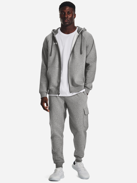Толстовка на флісі на блискавці чоловіча Under Armour UA Rival Fleece FZ Hoodie 1379767-025 S Сіра (196884795153) - зображення 3