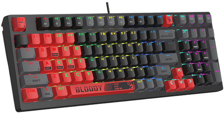 Klawiatura przewodowa A4Tech Bloody S98 Sports RGB BLMS Red Plus USB Black-Red (A4TKLA47388) - obraz 2