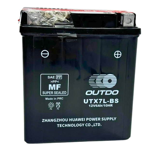 Акумулятор Outdo UTX7L-BS 12V6Ah/10HR кислотний вузький високий - Фото 5 Акумулятор Outdo UTX7L-BS 12V6Ah/10HR кислотний вузький високий - зображення 5