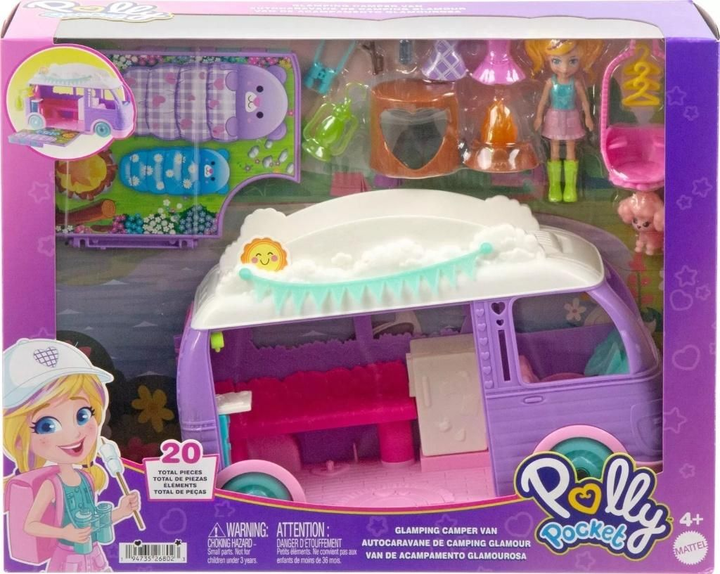 Lalka z akcesoriami Mattel Polly Pocket Kamper z laleczką JCC32 (0194735268023) - obraz 1