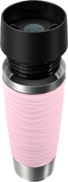 Kubek termiczny Emsa Travel Mug Waves Grande jasnoróżowy 500 ml (4009049545127) - obraz 3