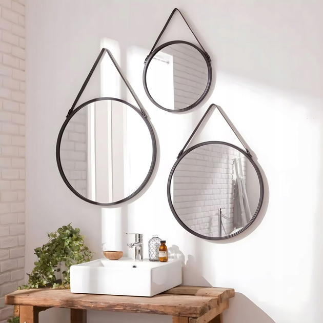 Lustro ModernHome by Multistore okrągłe 60 cm czarne (VKM-925H-60) - obraz 6