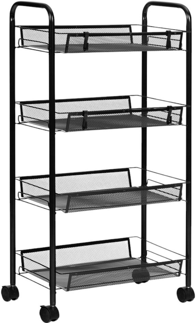 Мобільний стелаж ModernHome by Multistore на 4 полиці чорний (KJZT090) - зображення 1