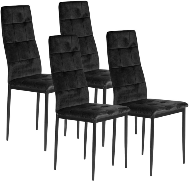 Zestaw krzeseł do kuchni i salonu ModernHome by Multistore 4 szt czarne (F261-3KD BLACK) - obraz 1