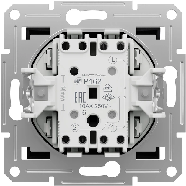 1-клавишный проходной выключатель Schneider Electric Asfora 10A Антрацит (EPH0400171) - Фото 3 1-клавишный проходной выключатель Schneider Electric Asfora 10A Антрацит (EPH0400171) - изображение 3