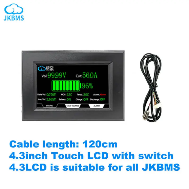 Сенсорный экран JK BMS (Jikong) LCD сенсорный экран 4.3" (с кнопкой активации) - Фото 5 Сенсорный экран JK BMS (Jikong) LCD сенсорный экран 4.3" (с кнопкой активации) - изображение 5