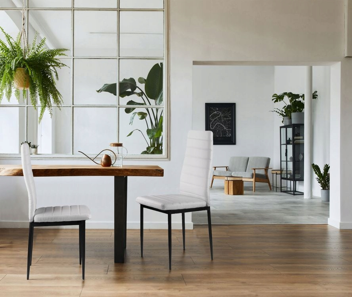 Набір стільців для кухні та вітальні ModernHome by Multistore 4 шт білі (KE01-WHITE) - зображення 5