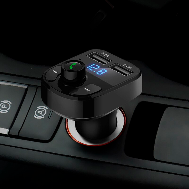 FM модулятор CAR X8 BT / Автомобильный FM трансмиттер в машину c Bluetooth / ФМ-трансмиттер с блютузом - изображение 8