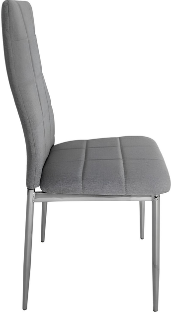 Zestaw krzeseł do kuchni i salonu ModernHome by Multistore pikowane 4 szt szare (5904224306663) - obraz 3