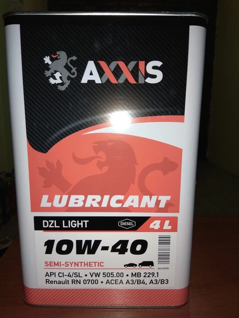 Масло моторное AXXIS 10W-40 DZL Light 4л AXXIS - изображение 2
