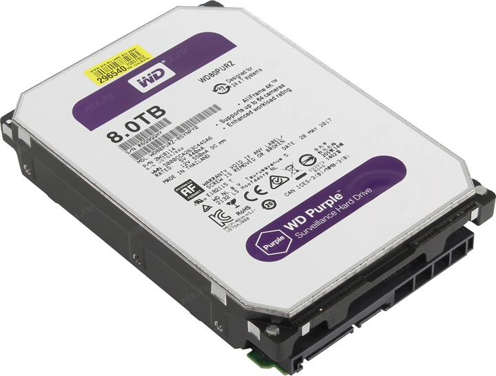 Жорсткий диск Western Digital 8TB SATA 256Мб 7200 об. Purple (WD80PURZ ...