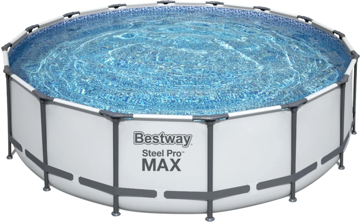 Басейн зі штучного каменю Bestway Steel Pro Max 16 FT + 5-в-1 + сходи + накриття 488 x 122 см сірий (6942138983388) - зображення 2