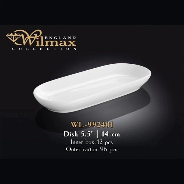 Блюдо фарфоровое овальное Wilmax 14 см (WL-992401) - Фото 2 Блюдо фарфоровое овальное Wilmax 14 см (WL-992401) - изображение 2