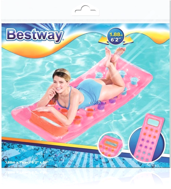 Materac dmuchany Bestway plażowy 188 x 71 cm Różowy (5903864912050) - obraz 4