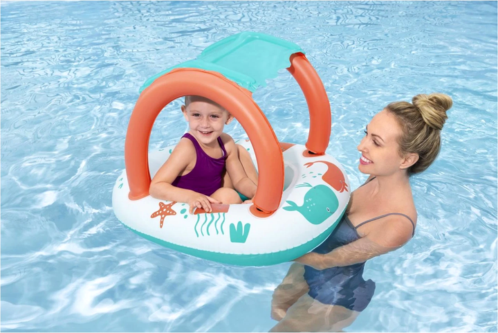 Надувний понтон Bestway Water Life з навісом 84 х 67 см (6941607368510) - зображення 6