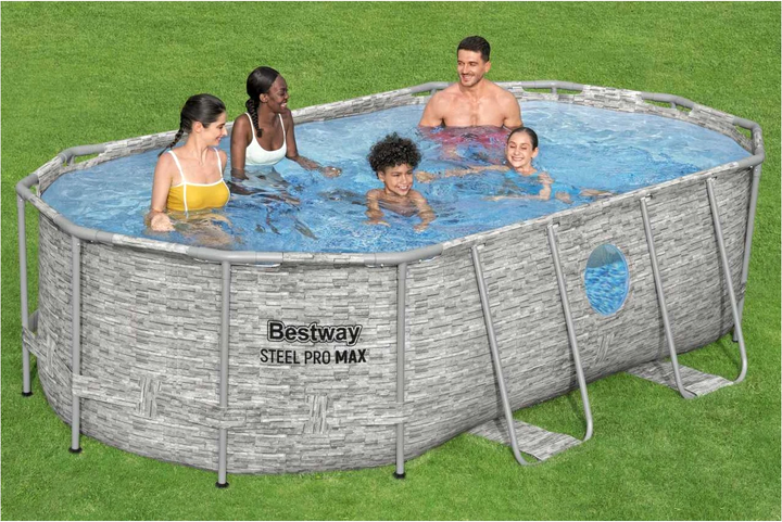 Басейн на стійці Bestway Power Steel Swim Vista з вікном 427 x 250 x 100 см 14 x 8FT + 7 в 1 (6941607366707) - зображення 4