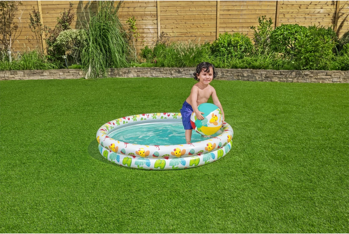 Basen dmuchany Bestway Tropikalny 3 w 1 dla dzieci + Kółko do pływania + Piłka plażowa 122 x 20 cm (6941607325032) - obraz 4