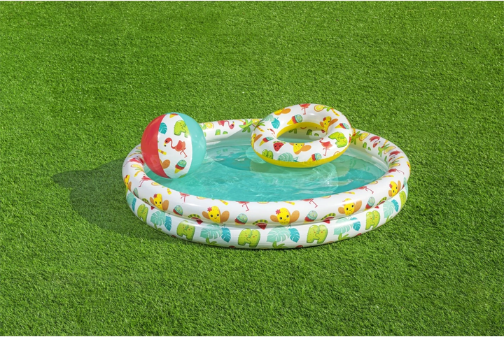 Basen dmuchany Bestway Tropikalny 3 w 1 dla dzieci + Kółko do pływania + Piłka plażowa 122 x 20 cm (6941607325032) - obraz 6