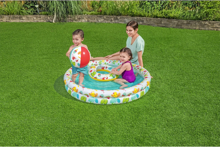 Basen dmuchany Bestway Tropikalny 3 w 1 dla dzieci + Kółko do pływania + Piłka plażowa 122 x 20 cm (6941607325032) - obraz 8
