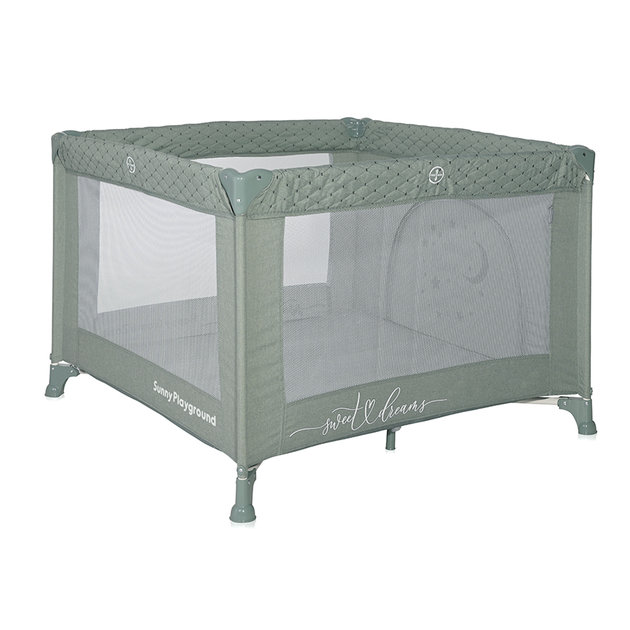 Детский манеж с сетчатыми стенками от рождения Sunny Playground Iceberg Green Star Lorelli Зеленый - изображение 3