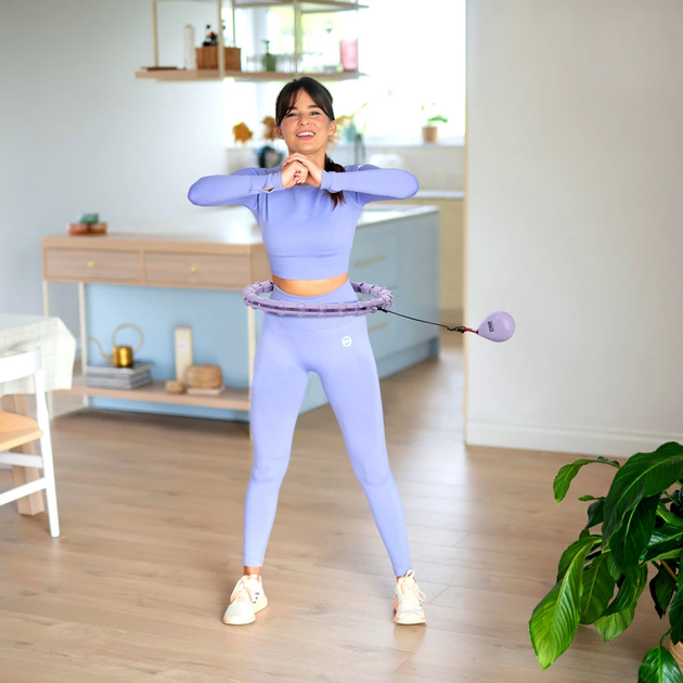 Hula Hoop z wypustkami i obciążnikiem HMS One Fitness OHA02 Fioletowy (5907695552652) - obraz 9
