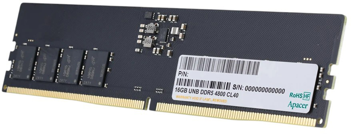 Pamięć RAM Apacer DIMM DDR5-4800 16384MB PC5-38400 (FL.16G2A.PTH) - obraz 2