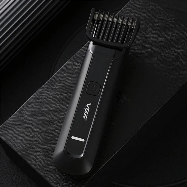 Акумуляторний триммер для стрижки бороди та вусів з USB VGR V-928 Pro Чорна + Олія для лез - зображення 4