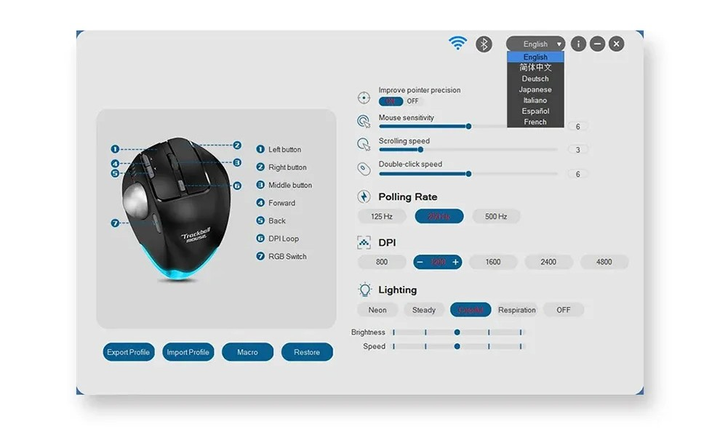 Мышь беспроводная, бесшумная Zelotes F-33 с трекболом и аккумулятором - изображение 7