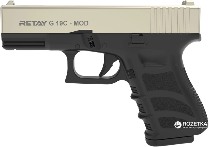 Стартовый пистолет Retay G 19C 9 мм Satin/Black (11950336) - изображение 1