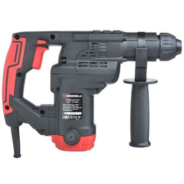 Перфоратор бочковий Intertool Sds-Plus 900 Вт 3 режими 3.5 Дж регулювання обертів 930 об/хв 5100 уд/хв кабель 4 м кейс 5.75 кг (000065777) - зображення 3