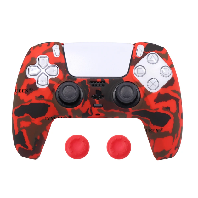 Чехол силиконовый для геймпада PS5 DualSense Camo Red - Фото 1 Чехол силиконовый для геймпада PS5 DualSense Camo Red - изображение 1