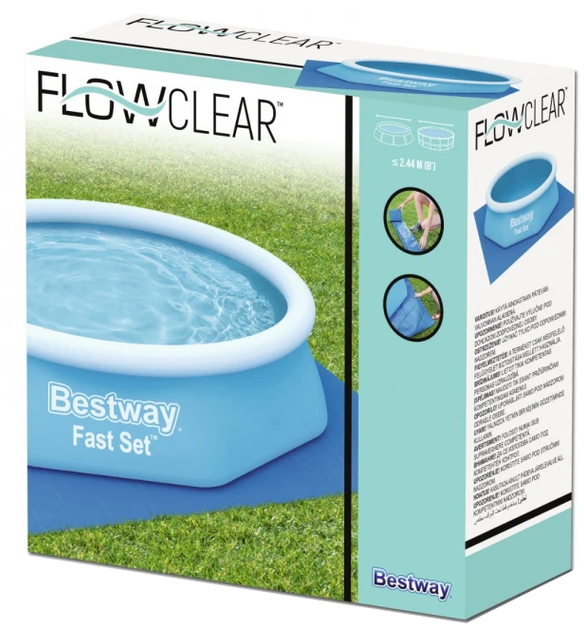 Килимок для садового басейну Bestway FlowClear 244 см / 8 FT 274 x 274 см (6942138918182) - зображення 1