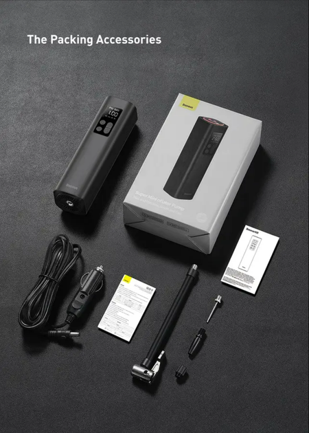Автомобильный насос компрессор Baseus Super Mini Inflator Pump + кейс для транспортировки и хранения - изображение 8