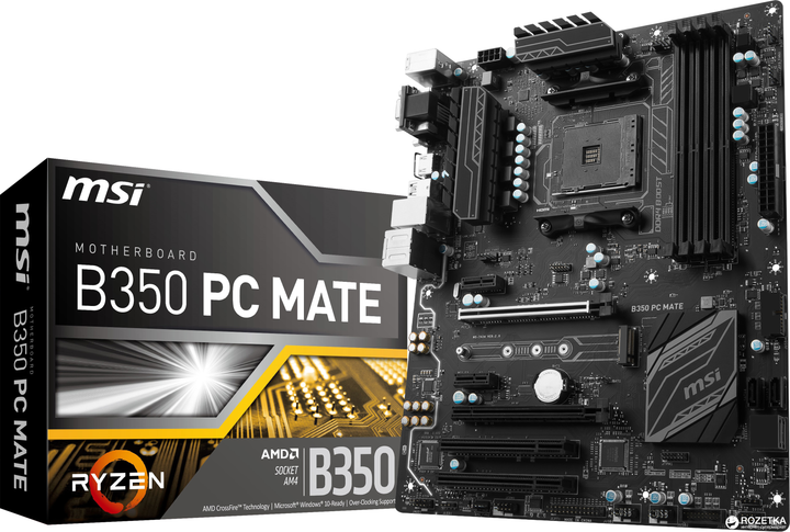 Материнська плата MSI B350 PC Mate (sAM4, AMD B350, PCI-Ex16) - зображення 6
