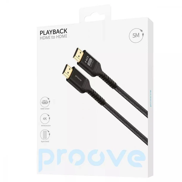 Кабель Proove PlayBack HDMI to HDMI 5м - Фото 2 Кабель Proove PlayBack HDMI to HDMI 5м - зображення 2