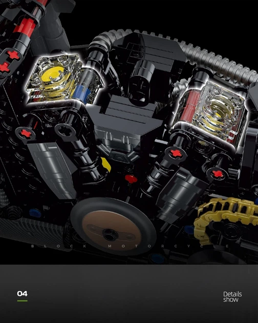Дитячий конструктор Мотоцикл Harley Davidson 586 деталей Technic - зображення 6