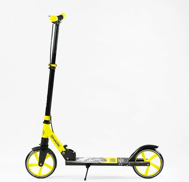 Самокат двухколесный "Best Scooter" SH-10865(4) "SHARK", с ручным тормозом, зажим руля, колеса PU - 20 см, 1 амортизатор, в коробке - Фото 6 Самокат двухколесный "Best Scooter" SH-10865(4) "SHARK", с ручным тормозом, зажим руля, колеса PU - 20 см, 1 амортизатор, в коробке - изображение 6