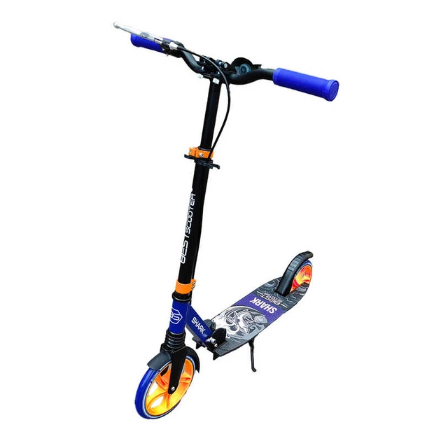 Самокат двухколесный "Best Scooter" SH-10042(4) "SHARK", с ручным тормозом, зажим руля, колеса PU - 20 см, 1 амортизатор, в коробке - Фото 2 Самокат двухколесный "Best Scooter" SH-10042(4) "SHARK", с ручным тормозом, зажим руля, колеса PU - 20 см, 1 амортизатор, в коробке - изображение 2