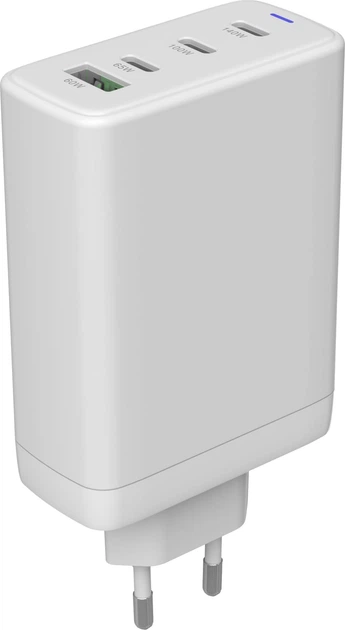 Бездротовий зарядний пристрій Canyon CU140ACC GaN 150 Вт 3xUSB-C PD2.0 1xUSB-A QC2.0 EU White (CNS-CUW140ACC) - зображення 3