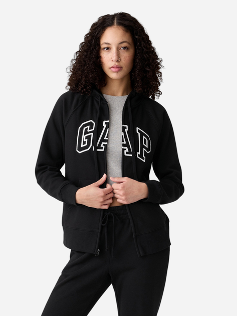 Bluza damska rozpinana streetwear z kapturem GAP 463503-02 L Czarna (1200112690475) - obraz 4