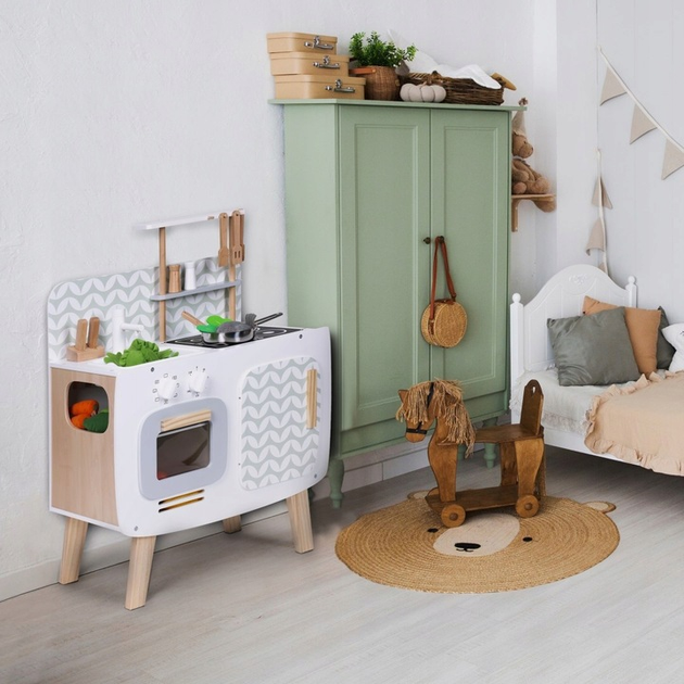 Дитяча дерев'яна кухня EcoToys ретро з аксесуарами W10C863 (5905817003969) - зображення 8