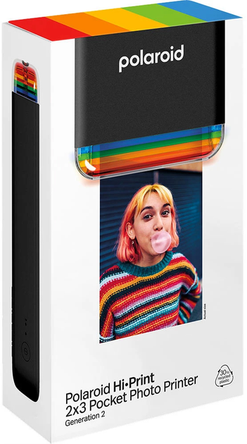 Drukarka fotograficzna Polaroid Hi-Print 2x3 Pocket Photo Printer Gen 2 Black (9120096776489) - obraz 7