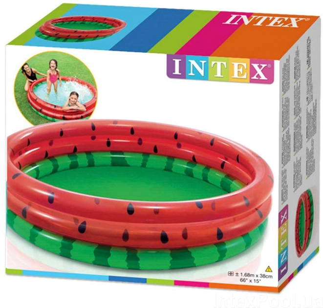 Надувной детский бассейн Арбуз Intex 58448 (Диаметр 168 x Высота 38см) - Фото 2 Надувной детский бассейн Арбуз Intex 58448 (Диаметр 168 x Высота 38см) - изображение 2