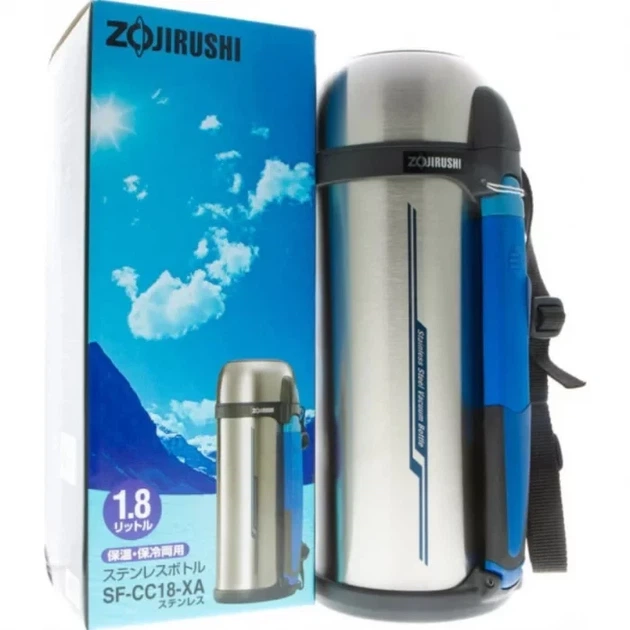 Японский термос Zojirushi нержавеющий вакуумный SF-CC20XA 2 л с ручкой стальной для еды и напитков, легкий и - Фото 3 Японский термос Zojirushi нержавеющий вакуумный SF-CC20XA 2 л с ручкой стальной для еды и напитков, легкий и - изображение 3